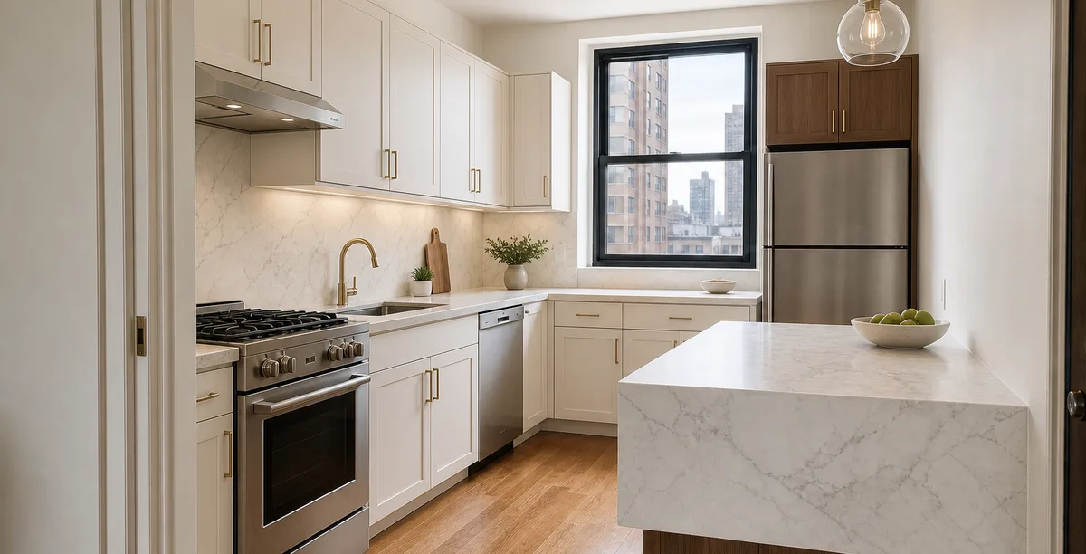 Renovated apartment kitchen after HavenCraft remodeling