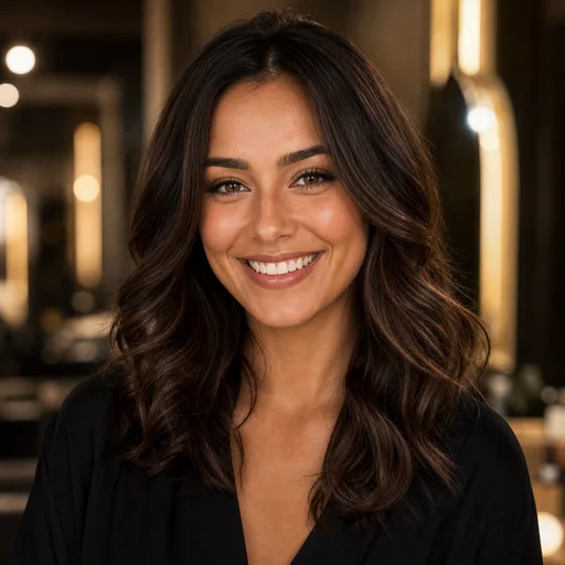 Portrait of Jessica M. with dark-brown wavy hair